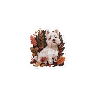 Westie Dog Sticker Style Terrier Leaf Design Puppy Lover Gift Decal Vinyl • $6.23