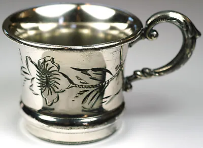 Antique Victorian WM Rogers Quadruple Silver Plated New York 210 Etched Baby Cup • $45