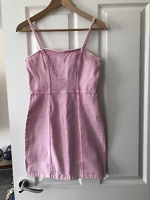 H And M Pink Denim Dress Size 8 New With Tags Originally £14.99 • £6.11
