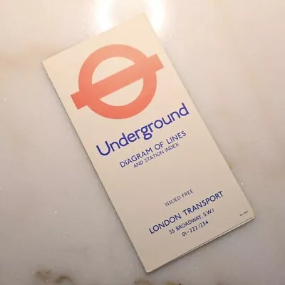 London Underground Tube Map No.1 1977 ( 1.77/100iM/100000) • £11