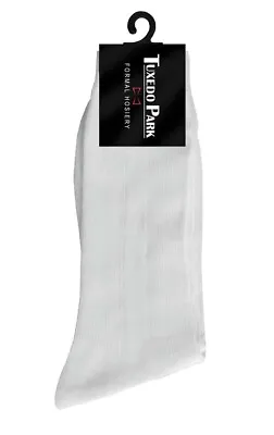 White Dress Socks 7.5 - 13 Men's Tuxedo Formal  Formal Hosiery Free Ship TUXXMAN • $7.95