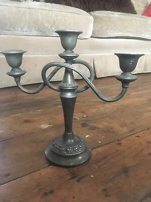 Vintage IANTHE Silver Plated 3 Branches Candelabra Candlestick 10 X 10 In • £30