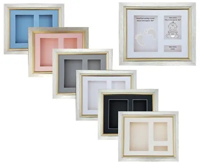 3D Deep Box 10 X8  Antique Silver Picture Photo Frame Baby Cast Medals Object * • £23.99