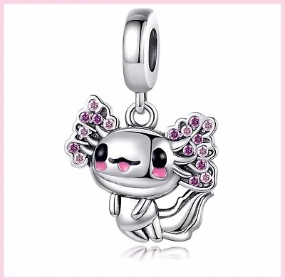 S925 Sterling Silver Mexican Axolotl Pendant Charm For Bracelets • £6.97