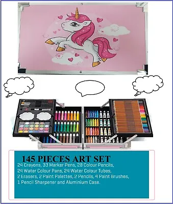 £29.90 • Buy Kids Colouring Set Drawing Art Studio Painting Aluminium,wooden Or Plastic Box