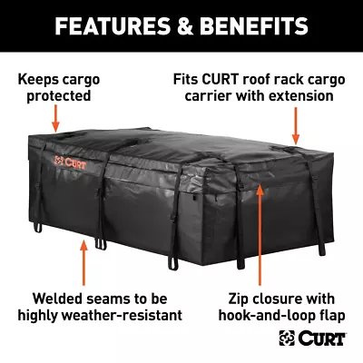 Curt Weatherproof Car Roof Top Rack Carrier Cargo Bag Luggage Storage Bag Travel • $99