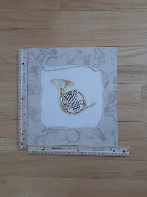 Musical Instrument French Horn Cotton Quilt Fabric Block 8  X 8  • $2.25