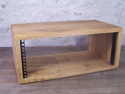 £145 • Buy 4U 19  Solid Oak Wood Audio Rack Pod Case Wooden Studio Furniture Cabinet