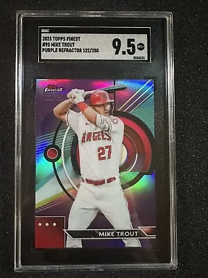 2023 Topps Finest - Purple Refractor #90 Mike Trout /250 - SGC 9.5 • $20