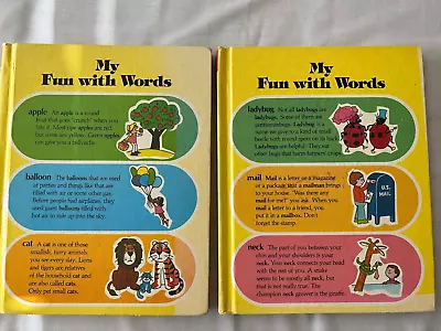 K MY FUN WITH WORDS 1974 Illustrated Hardcovers Learn To Read Homeschool Pre-K • $2.88