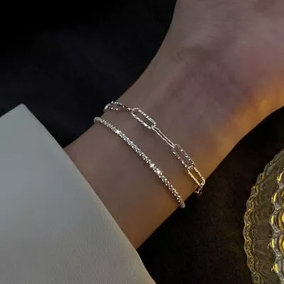 Chain Women Elegant Fine Bracelet Fashion Jewelry Set  Wedding Party Jewelry • £4.14