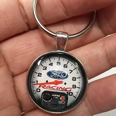 Ford Racing Tachometer RPM Tach Gauge Photo Reproduction Keychain • $12.95