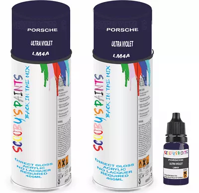 For Porsche Aerosol Paint Spray Ultra Violet Lm4A Car Scratch Repair Twin Pack • £25.40