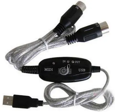 USB IN-OUT MIDI Interface Cable Converter PC To Music Keyboard Adapter Cord USA • $8.68