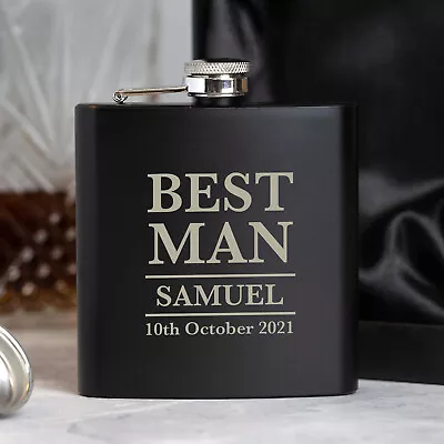 Personalised Hip Flasks Ideal For Wedding Favours Thank You Gifts Presents Token • £8.99
