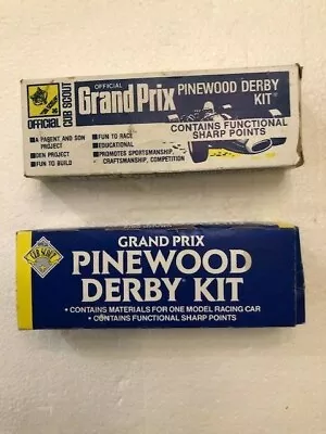 Vintage Boy Scout Grand Prix Pinewood Derby Kit Both COMPLETE One Short Decals • $20