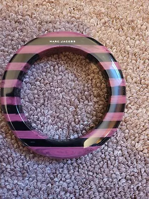 AUTHENTIC DESIGNER MARC JACOBS Purple Black Stripe Hard Plastic Bangle Bracelet • $6