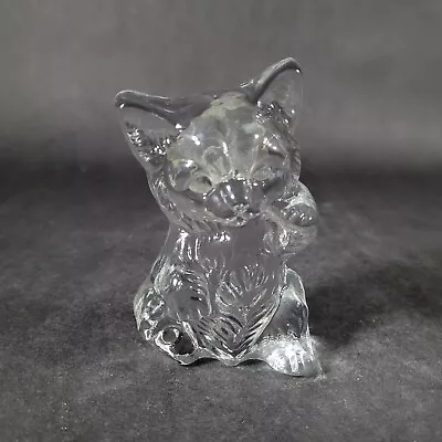 Viking Art Glass Cat Figurine Clear Glass Org Sticker 4.25  Tall  • $18.97