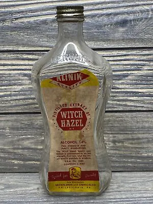 $32.49 • Buy Vintage Klinik Quality Witch Hazel Glass Bottle 8.5  EMPTY