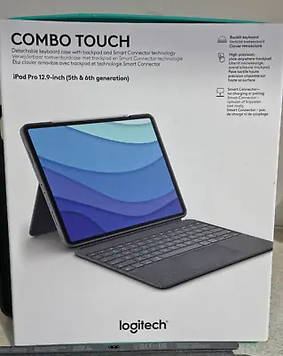 See Desc Logitech Combo Touch Keyboard Case For 12.9  Apple IPad Pro 5th & 6th • £78.38
