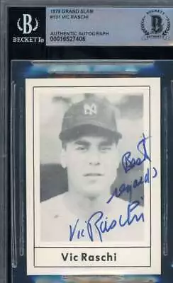 Vic Raschi Beckett BAS Signed 1978 Grand Slam Autograph • $37