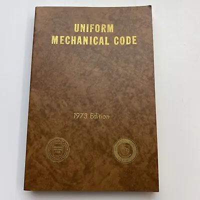 Vintage Uniform Mechanical Code 1973-International Assoc Of Plumbing & Mech Off • $9