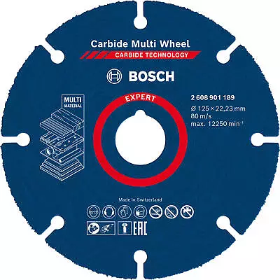 Bosch Expert Carbide Multi Cutting Disc 125mm Pack Of 1 • £22.95
