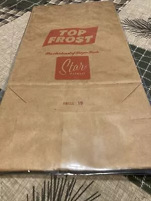 Vintage Bag TOP FROST Ice Cream Star Markets Sack Frozen Cold Drive-in Restauran • $12