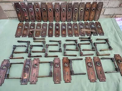 £75 • Buy One Pair Of Stunning Original Art Deco Brass Door Plates / Handles Un-polished
