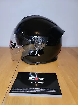 Z1R Road Maxx Unisex Adult Gloss Black Motorcycle 3/4 Open Face Riding Helmet • $89