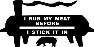 BBQ BARBEQUE SMOKER 8 X 16 BUTCHER RUB MEAT PORK PIG VINYL DECAL STICKER GRILL   • $21.60