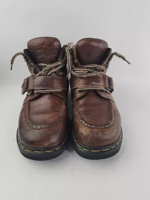 Dr Doc Martens Brown Leather Buckle Strap Vintage Boots 9444 Size UK 8 / US 9 • $67.57