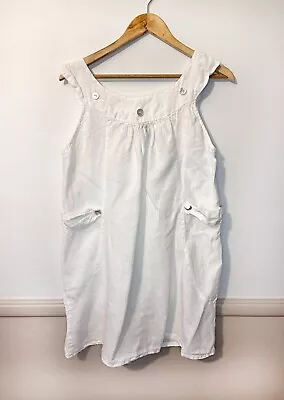 Match Point White Linen Sleeveless Summer Dress - Women's Sz Large - Darling! • $32