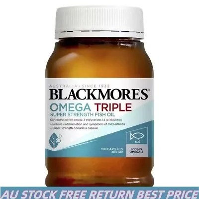 Best Price Blackmores Omega Triple Super Strength Fish Oil 150 Capsules • $37.95