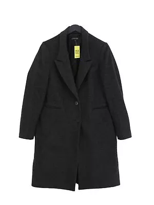 Jaeger Women's Coat UK 10 Grey Wool With Cashmere Polyester Viscose Overcoat • £84.40