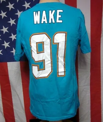 MIAMI DOLPHINS Cameron Wake Med T Shirt Football Nike Linebacker 2010s Tee #91 • $30