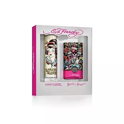 Love & Luck + Hearts & Daggers By Ed Hardy Women's Gift Set ~ EDT 3.4 + EDT 3.4 • £50.35