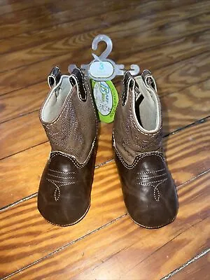 NWT Baby Deer Infant Baby Western Boots Cowboy Size 3 Crawling Stage • $4.50