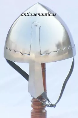 Medieval Norman Viking Helmet Vintage Armor Larp Silver Finish HALLOWEEN COSTUME • $74.71