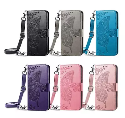 Crossbody Card Wallet With Long Rope Holder Flip Leather Phone Bag Case Cover • $20.78