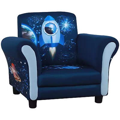 HOMCOM Child Armchair Kids Mini Sofa Chair With Armrest For 3-6 Years Old Blue • £51.99