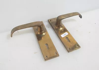 £30 • Buy Vintage Brass Lever Door Handles Old Mid Century Bronze Art Deco
