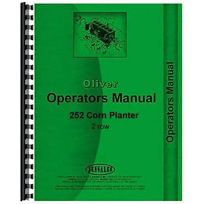 $27.99 • Buy Oliver 252 Corn Planter Owners Operators Manual 2 Row