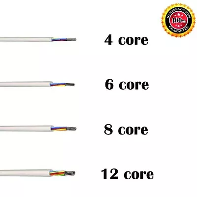 Alarm Cable 4 - 12 Core Security Wire PVC Insulated Various Lengths - BS4737 • £1.94