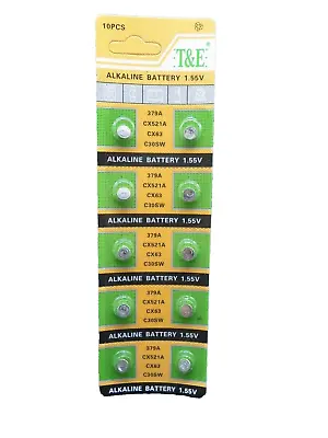  AG0  X 101.5v Button Coin Cell Watch Alkaline Batteries 379 LR63 LR521 SR521SW • £1.99