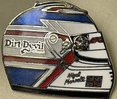 Vntg Nigel Mansell Formula 1 CART IndyCar Enamel Helmet Original Hat Pin New • $30
