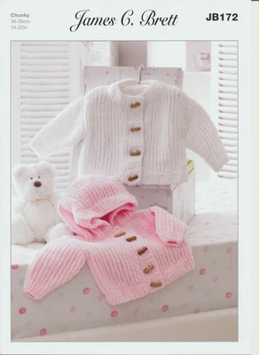 £4.99 • Buy Flutterby Chunky Knitting Pattern Duffle Coats Toggle Jackets James Brett JB172