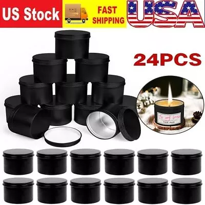 24Pcs DIY Candle Making Tins 100ml Empty Storage Jars With Screw Lids For Gift • $25.59