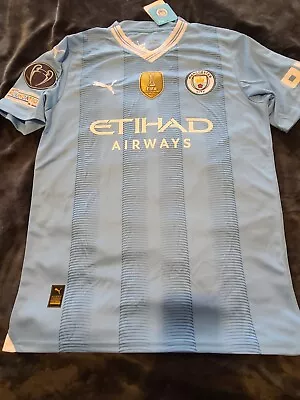 Erling Haaland #9 Manchester City Home Jersey 2023/2024 With UCL Badge Size M • $39.99