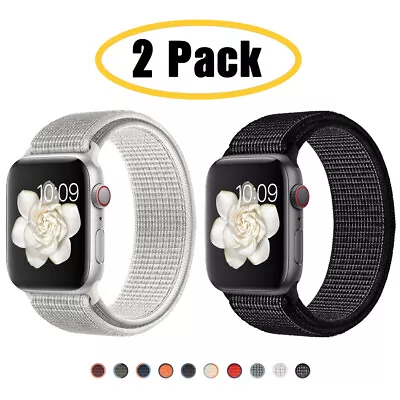 2 PACK For Apple Watch Series 8 7 6-1 SE 38/40/44/45/49mm Nylon Sport Band Strap • $10.79